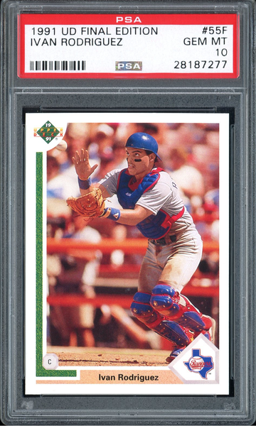 IVAN RODRIGUEZ 1991 UPPER DECK FINAL EDITION #55F 55 F UD PSA 10 RC