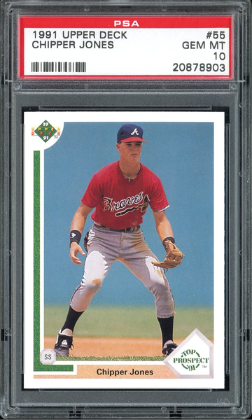 CHIPPER JONES 1991 UPPER DECK #55 PSA 10 RC