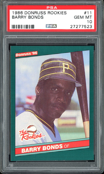 BARRY BONDS 1986 DONRUSS ROOKIES #11 PSA 10 GEM MINT RC