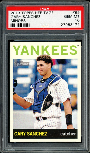 GARY SANCHEZ RC PSA 10 2013 TOPPS HERITAGE MINOR LEAGUE #69 GEM MINT YANKEES