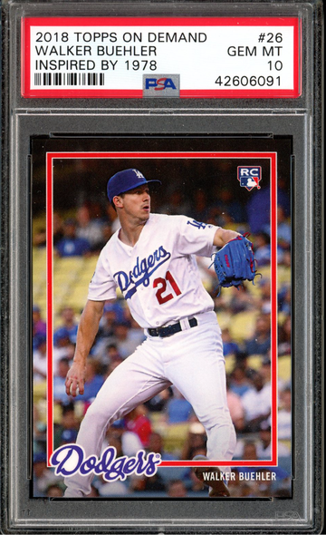 WALKER BUEHLER RC PSA 10 2018 TOPPS ON DEMAND INSPIRED BY 1978 #26 CENTERED
