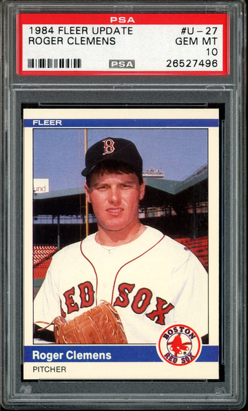 ROGER CLEMENS 1984 FLEER UPDATE #U 27 PSA 10 CENTERED ROOKIE CARD