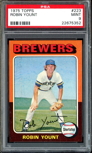 ROBIN YOUNT 1975 TOPPS PSA 9 #223 CENTERED ROOKIE CARD