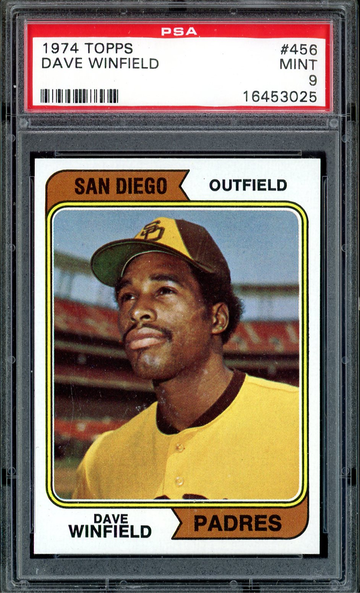 1974 TOPPS DAVE WINFIELD PSA 9 #456 PREFECTLY CENTERED RC