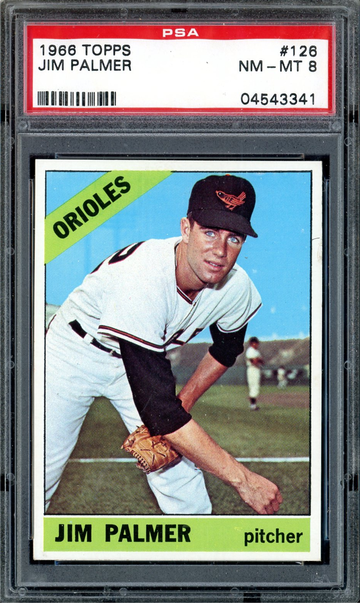 JIM PALMER 1966 TOPPS #126 PSA 8 DEAD CENTERED ROOKIE CARD