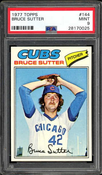 1977 TOPPS BRUCE SUTTER PSA 9 #144 DEAD CENTERED RC