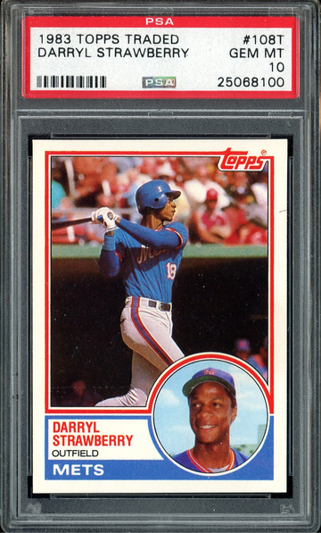 1983 TOPPS TRADED DARRYL STRAWBERRY #108 T PSA 10 PERFECTLY CENTERED