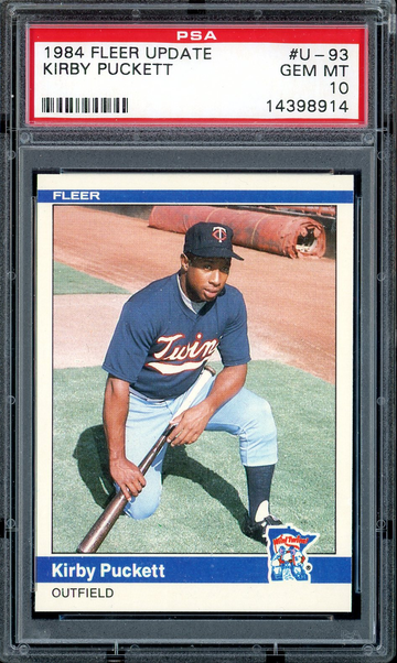 1984 FLEER UPDATE KIRBY PUCKETT #U-93 PSA 10 PERFECTLY CENTERED