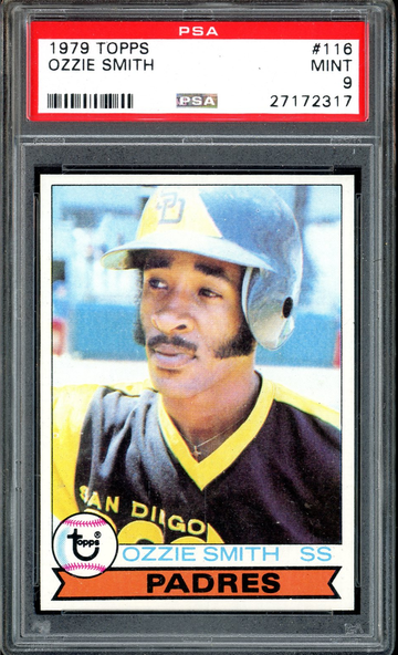 1979 TOPPS OZZIE SMITH #116 PSA 9 PERFECTLY CENTERED NO PRINT DOTS