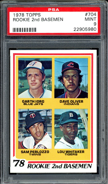 1978 TOPPS LOU WHITAKER #704 PSA 9 FUTURE HOF