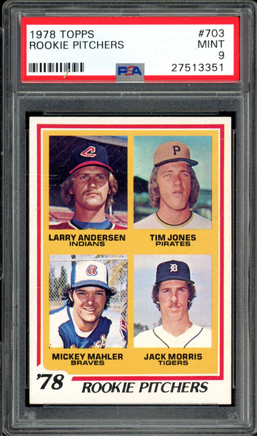 1978 TOPPS JACK MORRIS #703 PSA 9 PERFECTLY CENTERED NO PRINT DOTS