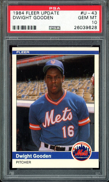 1984 FLEER UPDATE DWIGHT GOODEN #U-43 PSA 10 PERFECTLY CENTERED