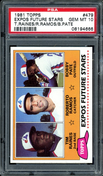 1981 TOPPS TIM RAINES #479 PSA 10 PERFECTLY CENTERED