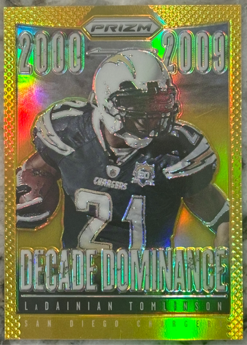 2013 Panini Prizm LaDainian Tomlinson Gold 04/10 Decade Dominance