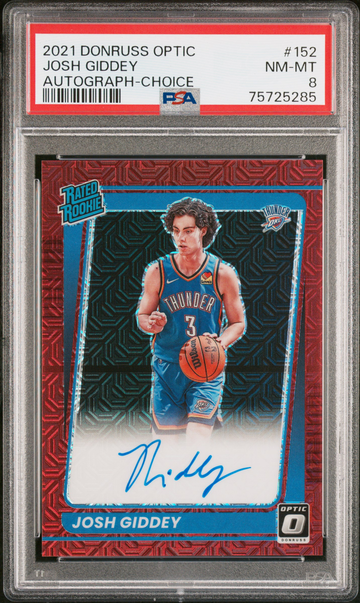 2021 Donruss Optic Josh Giddey PSA 8 Choice Auto