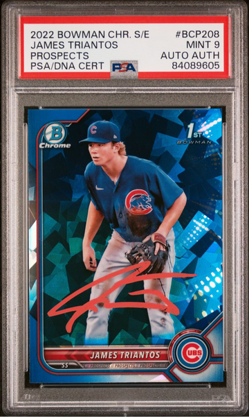 2022 Bowman Chrome Sapphire James Triantos Auto PSA 9