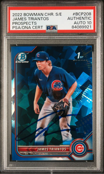 2022 Bowman Chrome Sapphire James Triantos Auto PSA 10