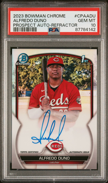 2023 Bowman Chrome Alfredo Duno Refractor /499 Auto PSA 10