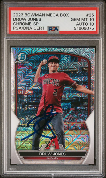 2023 Bowman Chrome Druw Jones SP Auto PSA 10