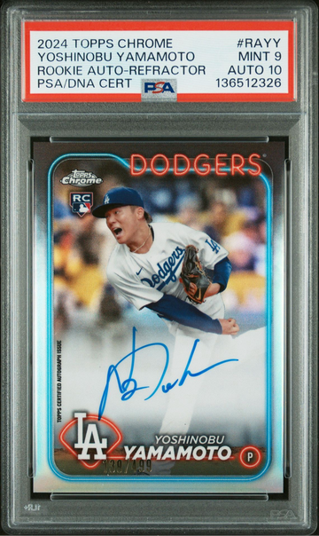 2024 Topps Chrome Yoshinobu Yamamoto Auto Refractor /499 PSA 9