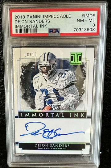 2018 Impeccable Deion Sanders Immortal Ink Auto /10