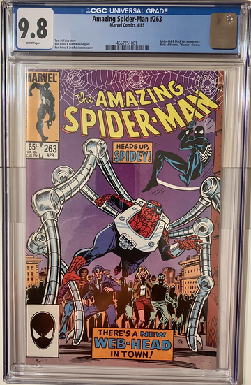 AMAZING SPIDER -MAN # 263  MARVEL COMICS 1985 CGC 9.8 WHITE PAGES 