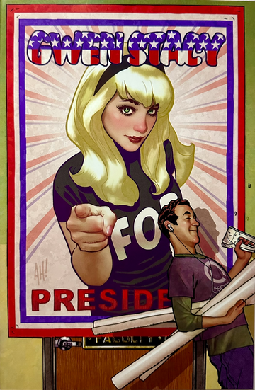 GWEN STACY #2 "FOR PRESIDENT" ADAM HUGHES MARVEL 2020 VIRGIN VARIANT