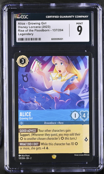 2023 Disney Lorcana Alice - Growing Girl Legendary 137/204 CGC 9 