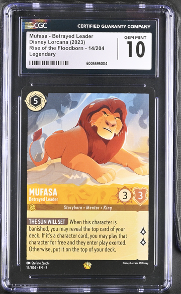 Disney Lorcana Mufasa - Betrayed Leader Legendary CGC 10 Gem MINT