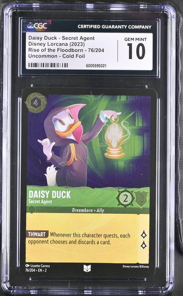 Disney Lorcana Daisy Duck - Secret Agent COLD FOIL Uncommon CGC 10 Gem MINT