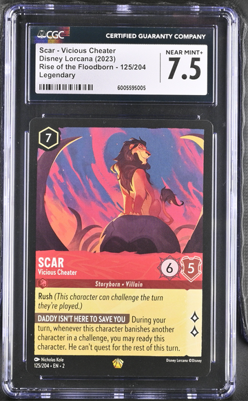 Disney Lorcana Scar - Vicious Cheater Legendary CGC 7.5 Near MINT+