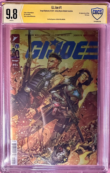 GI JOE #1 2024 1:100 Jonboy Meyers Var IMAGE CBCS SS 9.8 Signed by Williamson