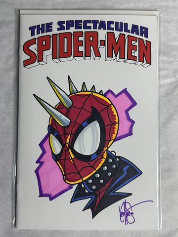 Spectacular Spider-Men #1 (Marvel 2024) Signed / Sketched by Ken Haesser Color
