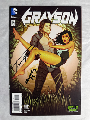 Grayson #13 (2015) DC | Frison Monsters Variant Signed by Frison & Seeley | VF