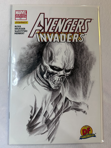 Avengers/Invaders #11 (2009) NM Alex Ross Red Skull Sketch Variant Sealed w/CoA