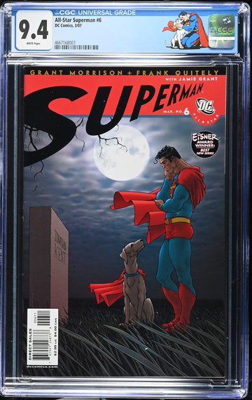 All-Star Superman #6 CGC 9.4 Custom Label DC Comics 2007 Morrison Low Census