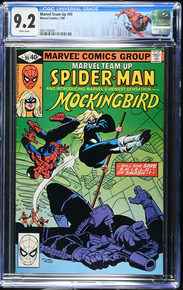 Marvel Team-Up #95 CGC 9.2 White Pages 1980 1st Mockingbird Key Bronze Age Marvel