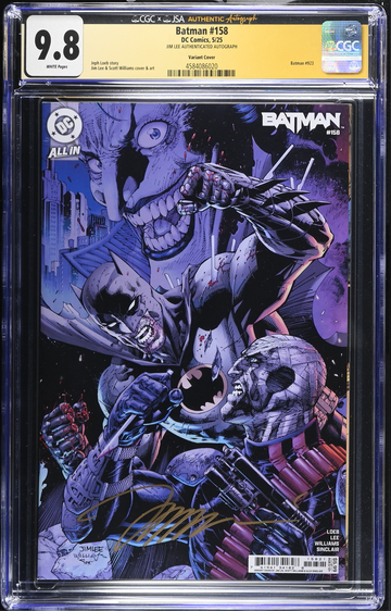 Batman #158 CGC 9.8 Cvr B Jim Lee Variant 2025 DC H2SH Hush 2 Signed Jim Lee
