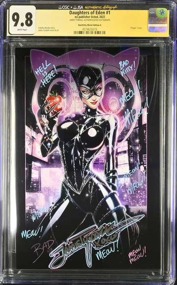 Daughters of Eden #1 Bad Kitty Virgin Metal CGC 9.8 Ltd 50 Signed Jamie Tyndall