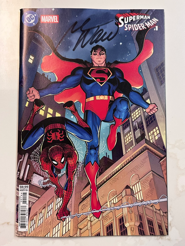 Superman Spider-Man #1 Arthur Adams Variant DC Marvel 2026 50th Anniv Signed Waid