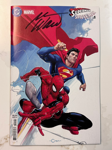 Superman Spider-Man #1 Clayton Crain Variant DC Marvel 2026 50th Anniv Signed Waid