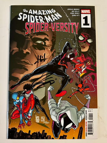 ASM Spider-Versity #1 Main Cover NM 2026 Signed Jordan Morris CoA Key 1st App