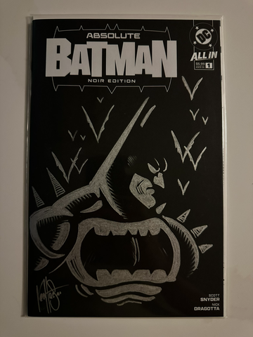 Absolute Batman Noir #1 Black Cover Original Sketch Signed Ken Haeser DF CoA NM