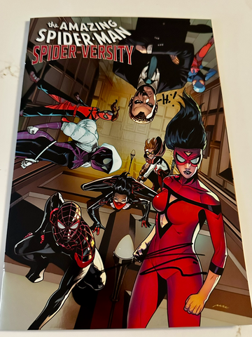 ASM Spider-Versity #1 Pere Perez Variant NM 2026 Signed Jordan Morris CoA Key