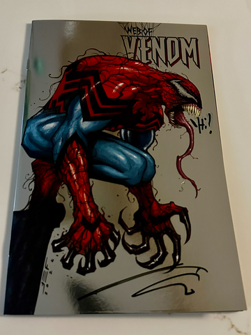 Web of Venom #1 Ferreyra Foil Variant NM 2026 Signed Jordan Morris CoA Key 1st