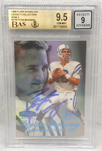 1998 Flair Showcase Row 3 Legacy Rookie Autograph Peyton Manning BGS 9.5 Gem Mint 