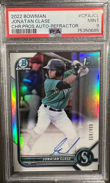 Jonatan Clase 2022 Bowman Chrome Auto Refractor /499 PSA 9 Mint CPAJCL First 1st