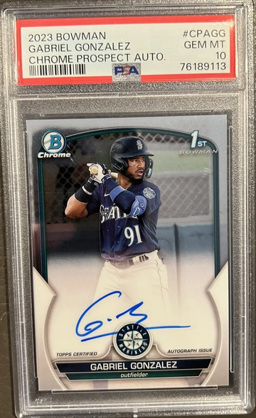 Gabriel Gonzalez 2023 Bowman Chrome Auto PSA 10 Gem Mint 1st First CPAGG