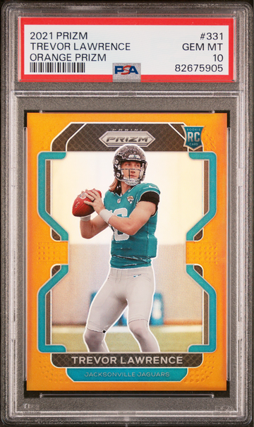 2021 PANINI PRIZM #331 TREVOR LAWRENCE ORANGE PRIZM PSA 10