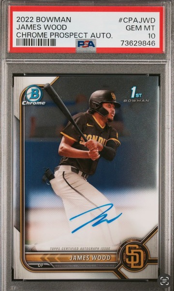 2022 bowman James Wood auto psa 10